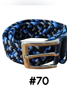 USG Women's Belt - Casual Stretch Belt Navy/Grey/Blue